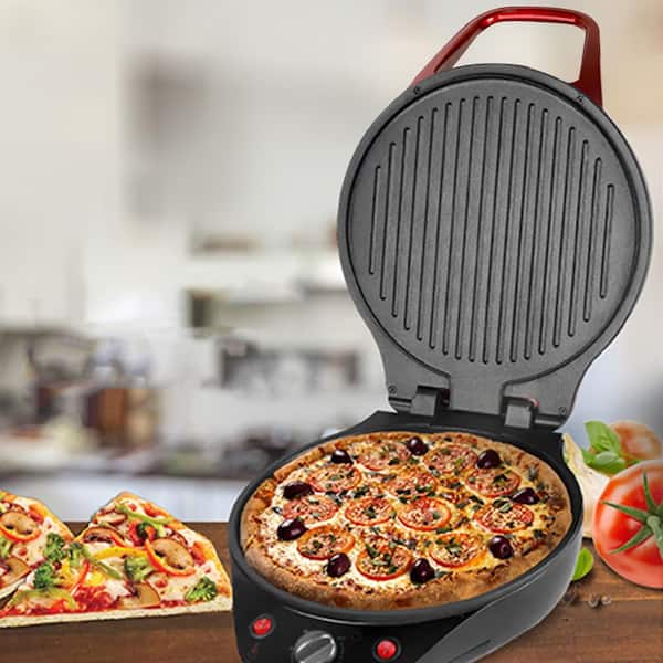 Piezano Pizza Maker 12 inch Pizza Machine Improved Cool-touch Handle Pizza  Oven Electric Countertop Oven 12 Indoor Grill/Griddle 