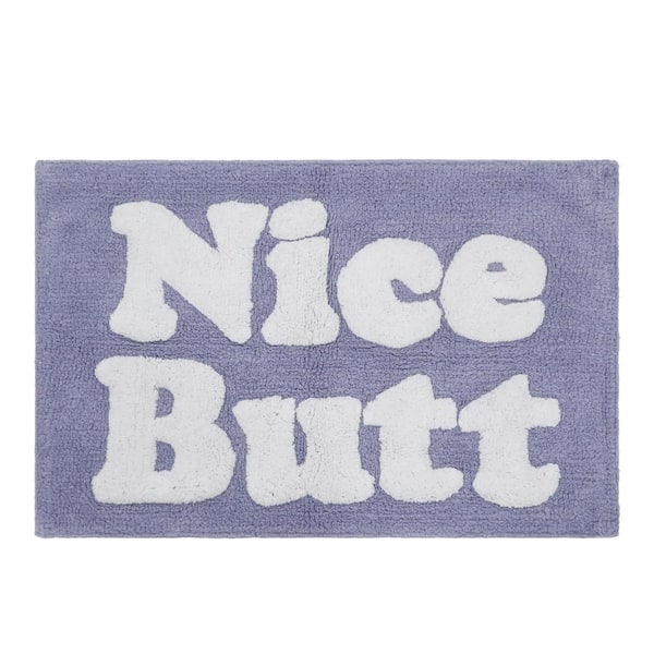 Jessica Simpson Nice Butt 20 in. x 32 in. Purple Novelty Cotton Rectangular Bathmat