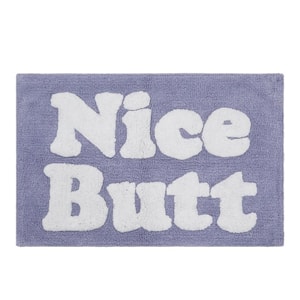 Nice Butt 20 in. x 32 in. Purple Novelty Cotton Rectangular Bath Mat