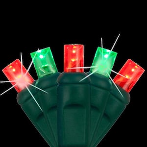 SoftTwinkle 16 ft. 50-Count Pulsing LED Wide Angle Red and Green Christmas Mini Light Set