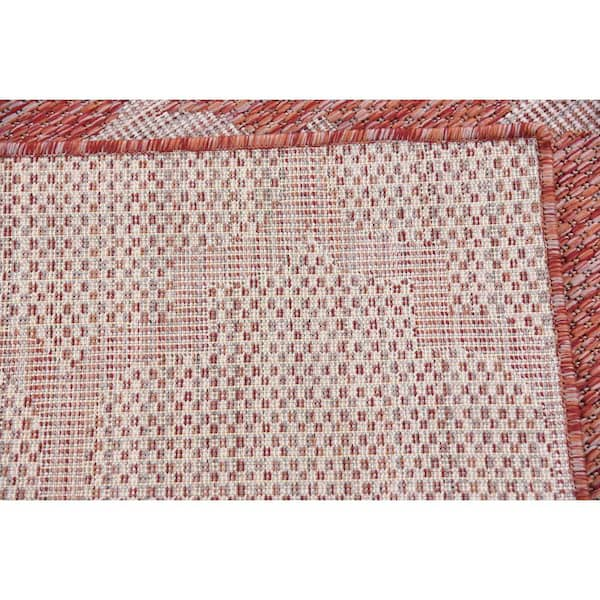 Unique Loom Outdoor Trellis Area Rug (7' x 10' - Rust Red)