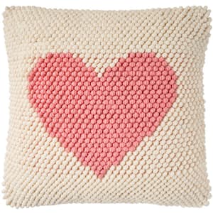 Holiday Pillows Pink Modern and Contemporary 18 in. x 18 in. Sq. Throw Pillow