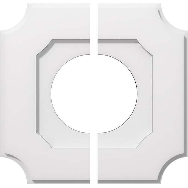 Ekena Millwork 16 in. O.D. x 7 in. I.D. x 1 in. P Locke Architectural Grade PVC Contemporary Ceiling Medallion (2-Piece)