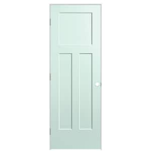 28 in. x 80 in. 3-Panel Winslow Right-Hand Hollow Core Sea Glass Molded Composite Single Prehung Interior Door