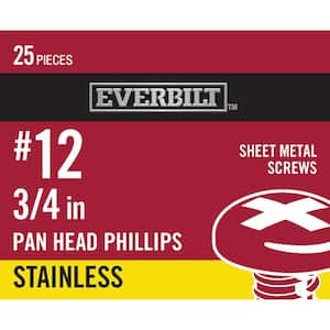 #12 3/4 in. Phillips Pan-Head Sheet Metal Screw (25 per Pack)