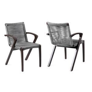 Nabila Dark Eucalyptus Outdoor Dining Chair in Grey (Set of 2)