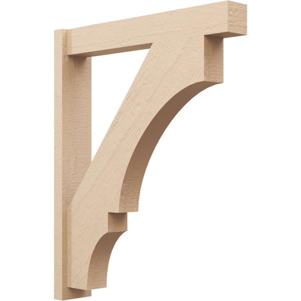 Ekena Millwork 6 in. x 42 in. x 34 in. Balboa Block Rough Cedar Woodgrain Timberthane Polyurethane Outlooker, Primed Tan