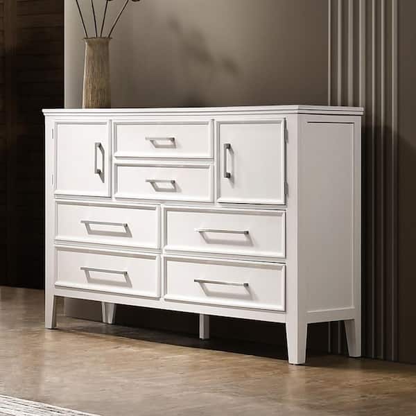 New Classic Furniture Andover White 6-drawer 59 in. Dresser with Doors