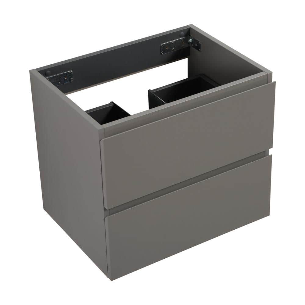30-Inch Gray MDF Floating Bathroom Vanity with Soft Close Drawers