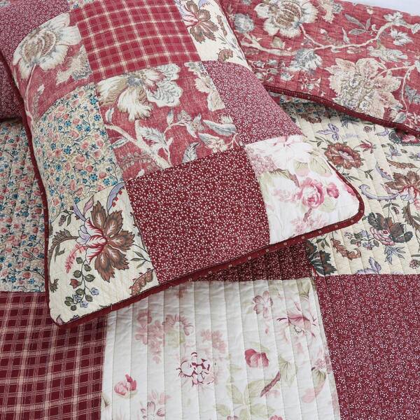Cozy Line Home Fashions Romantic Red Rose Plaid Floral Garden 3 ...
