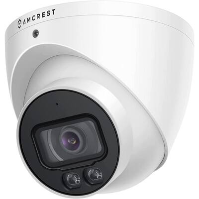 5 MP Wired Outdoor AI Turret POE IP Camera, 2.8 mm Angle Lens, 98 ft. Night Vision, 98° Viewing Angle, IP67 Weatherproof