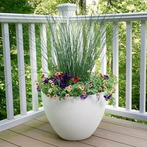 Decatur 22 in. Blanc de Blanc Resin Planter Pot