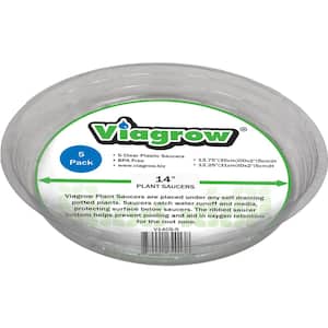 14 in. Clear Plastic Saucer (5-Pack)