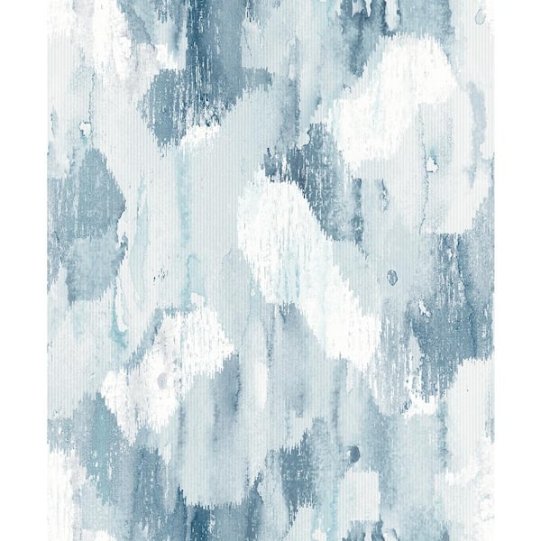 SCOTT LIVING Mahi Blue Abstract Wallpaper Sample