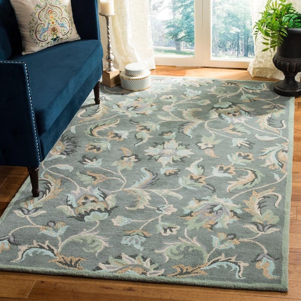 Jardin 4 ft. x 4 ft. Square Gray/Multi Oversized Floral Area Rug