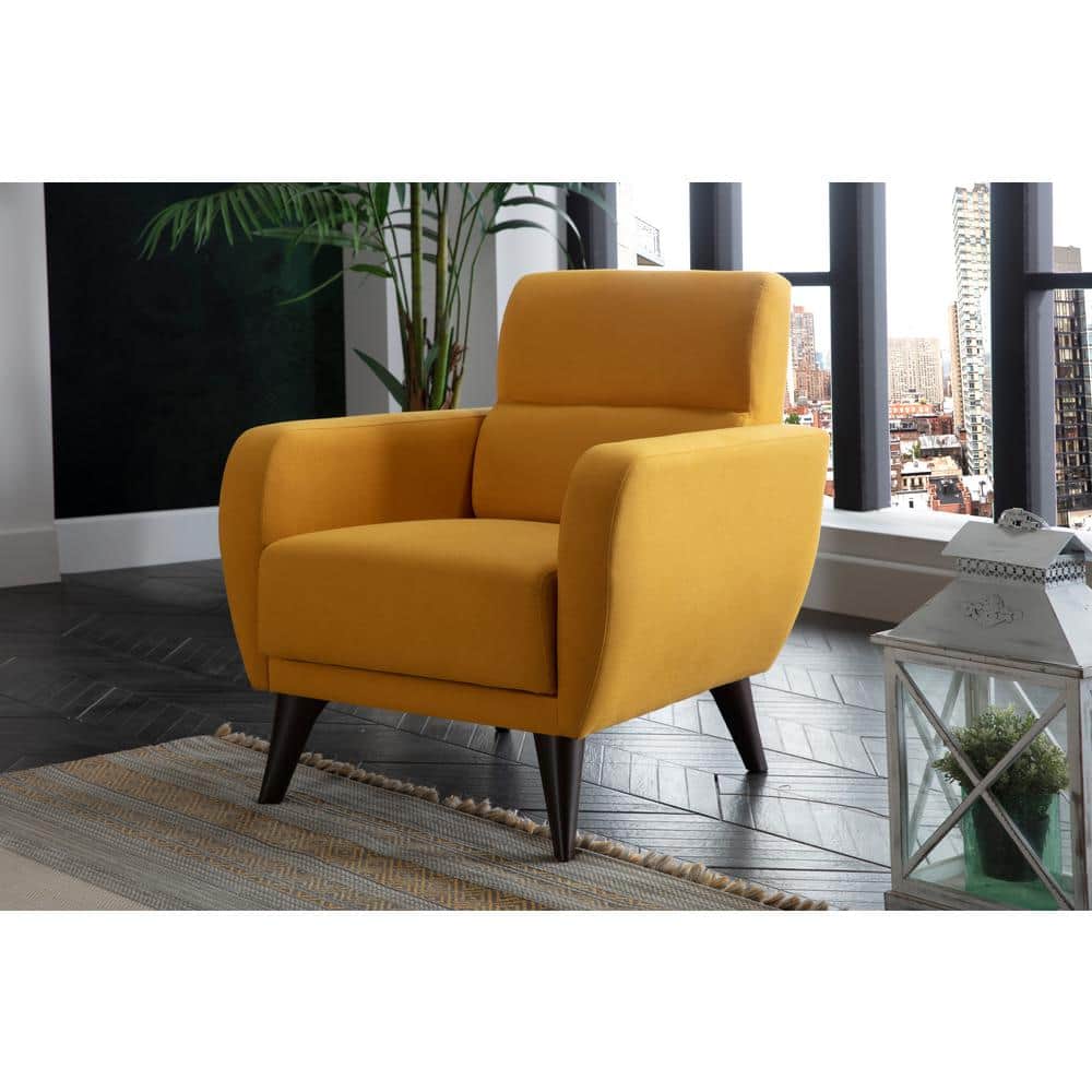 Lugano Yellow Metal Accent Chair with Under-Seat Storage
