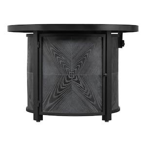 36 in. W x 25.2 in. H Round Fire Table with Steel Frame