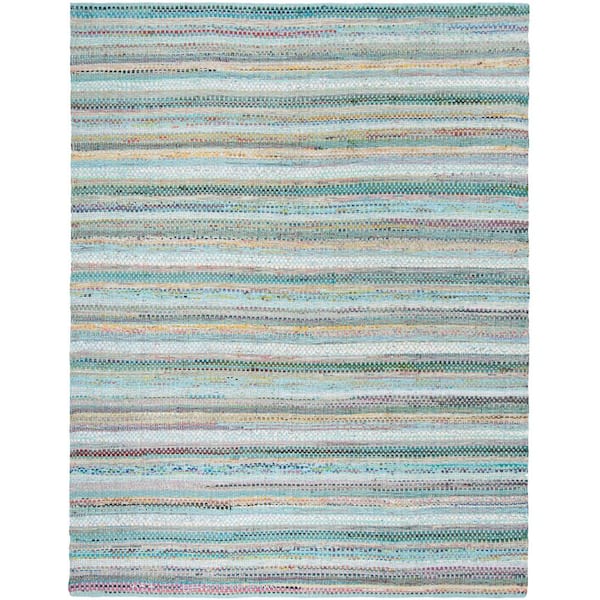 SAFAVIEH Montauk Aqua/Multi 8 ft. x 10 ft. Striped Area Rug