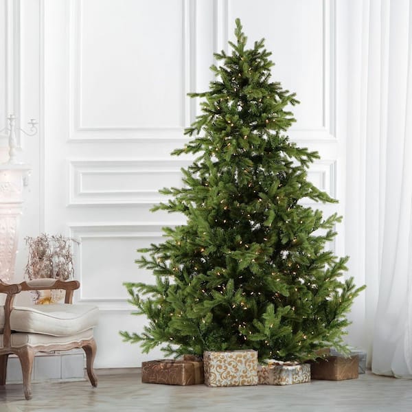 7.5-ft. Pre-Lit Foxtail Pine Green Artificial Christmas Tree, Clear Smart Lights