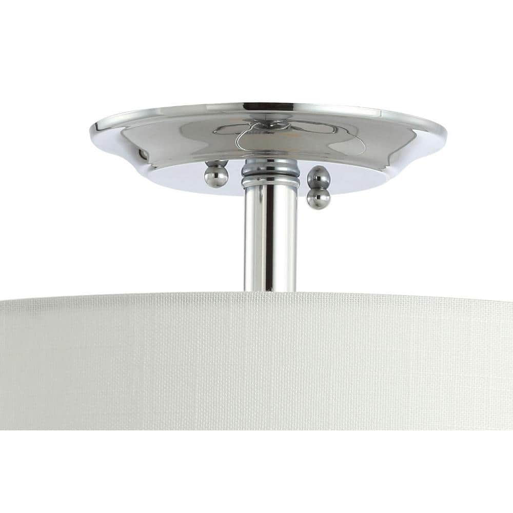 Elegant 18" Chrome Drum Semi-Flush Mount with LED Lighting