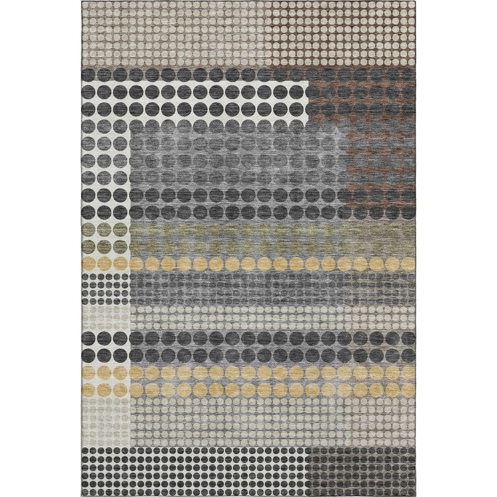 Mayfield Premium Machine Washable Abstract AMF2445 Black 5 ft. x 7 ft. 6 in. Area Rug price history on PriceWatchPro
