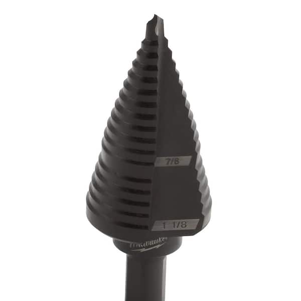 7/8 in. and 1-1/8 in. #9 Step Black Oxide Drill Bit With 1/8 in. to 1/2 in. x 1/32 in. #1 Step Drill Bit (2-Piece)