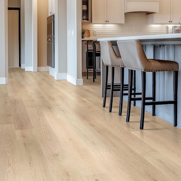 Willow Lane 12 MIL x 7 in. x 48 in. Blonde Beige Waterproof Click Lock Vinyl Plank Flooring (23.77 sq. ft./Case)