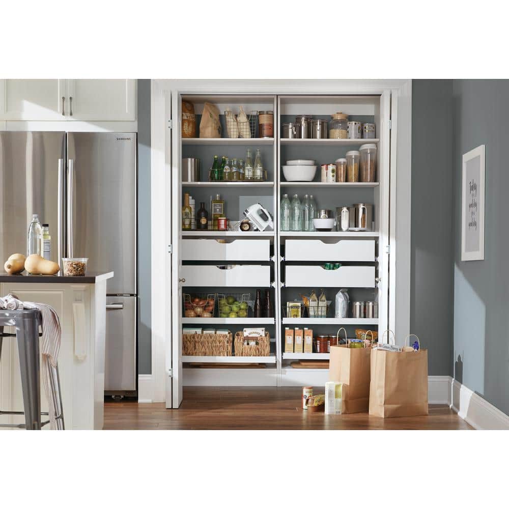 White Glossy 3-Tier Corner Closet Shelves