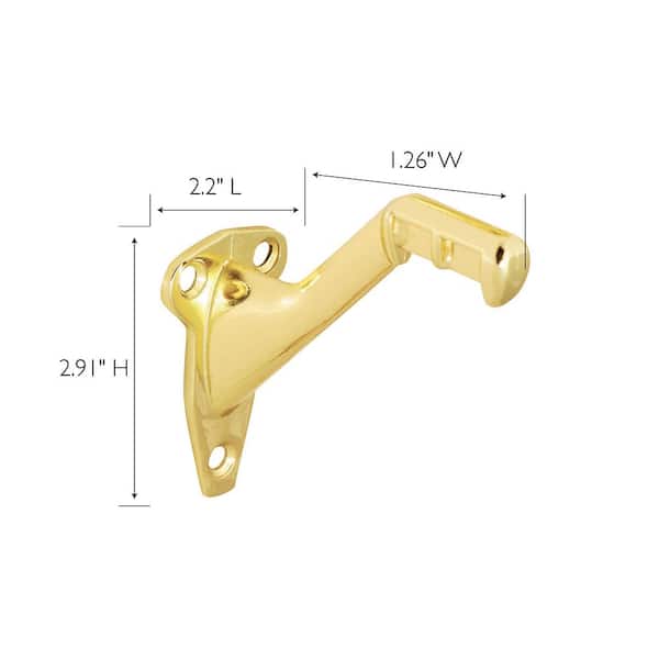 Design House Polished Brass Standard Handrail Bracket (5-Pack)
