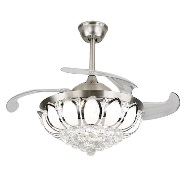 OUKANING 42 in. 3-Color Integrated LED Indoor Silver Invisible