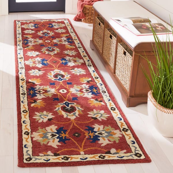 Micro-Loop Rust/Blue 2 ft. x 9 ft. Persian Runner Rug