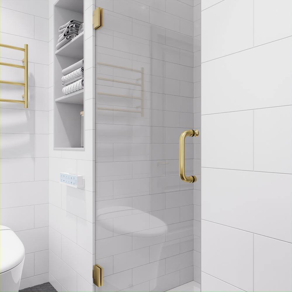 30" x 72" Frameless Brushed Gold Shower Door