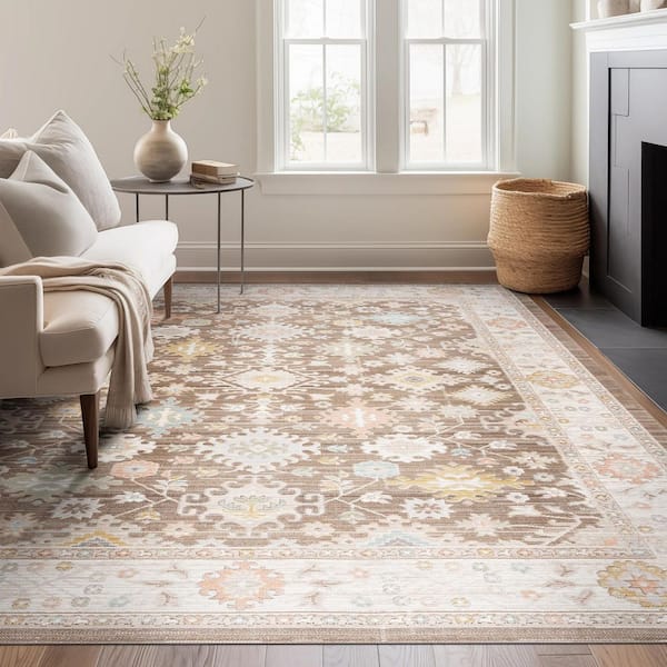 Crestwood Brown 5 ft. x 7 ft. Oriental Indoor Area Rug