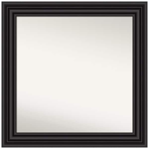 Colonial Black 32 in. W x 32 in. H Non-Beveled Bathroom Wall Mirror in Black
