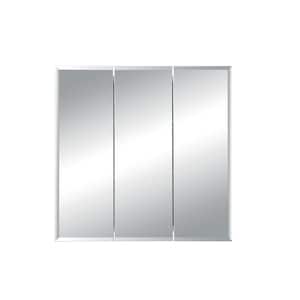 Horizon 24 in. x 24 in. x 5 in. Frameless Recessed Bathroom Medicine Cabinet with Beveled Mirror in White