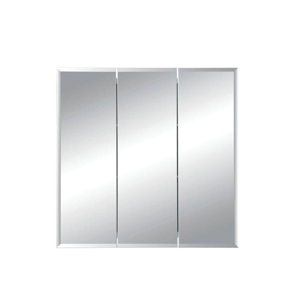 Jensen Horizon 24 In W X 24 In H X 5 In D Frameless Recessed Bathroom Medicine Cabinet With Beveled Mirror In White Dis255024x The Home Depot