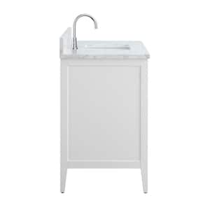 60 in. W x 22 in. D x 34 in. H Single Sink Bathroom Vanity Cabinet in White with Engineered Marble Top in White