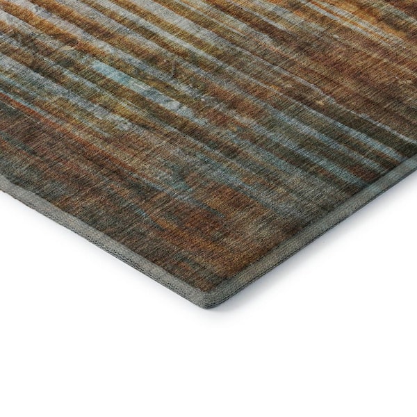 Mayfield Premium Machine Washable Abstract AMF2038 Paprika 5 ft. x 7 ft. 6 in. Area Rug