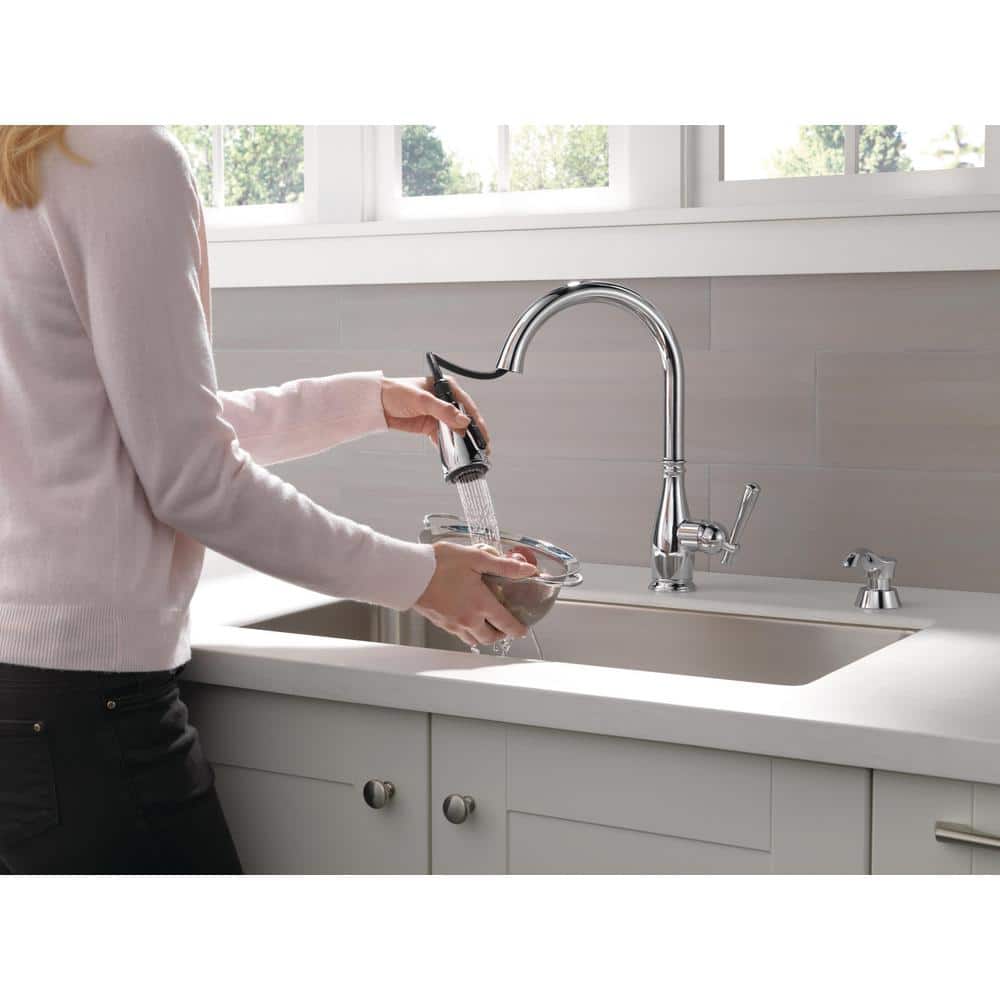 Chrome High-Arc Kitchen Faucet with Pull-Out Spray