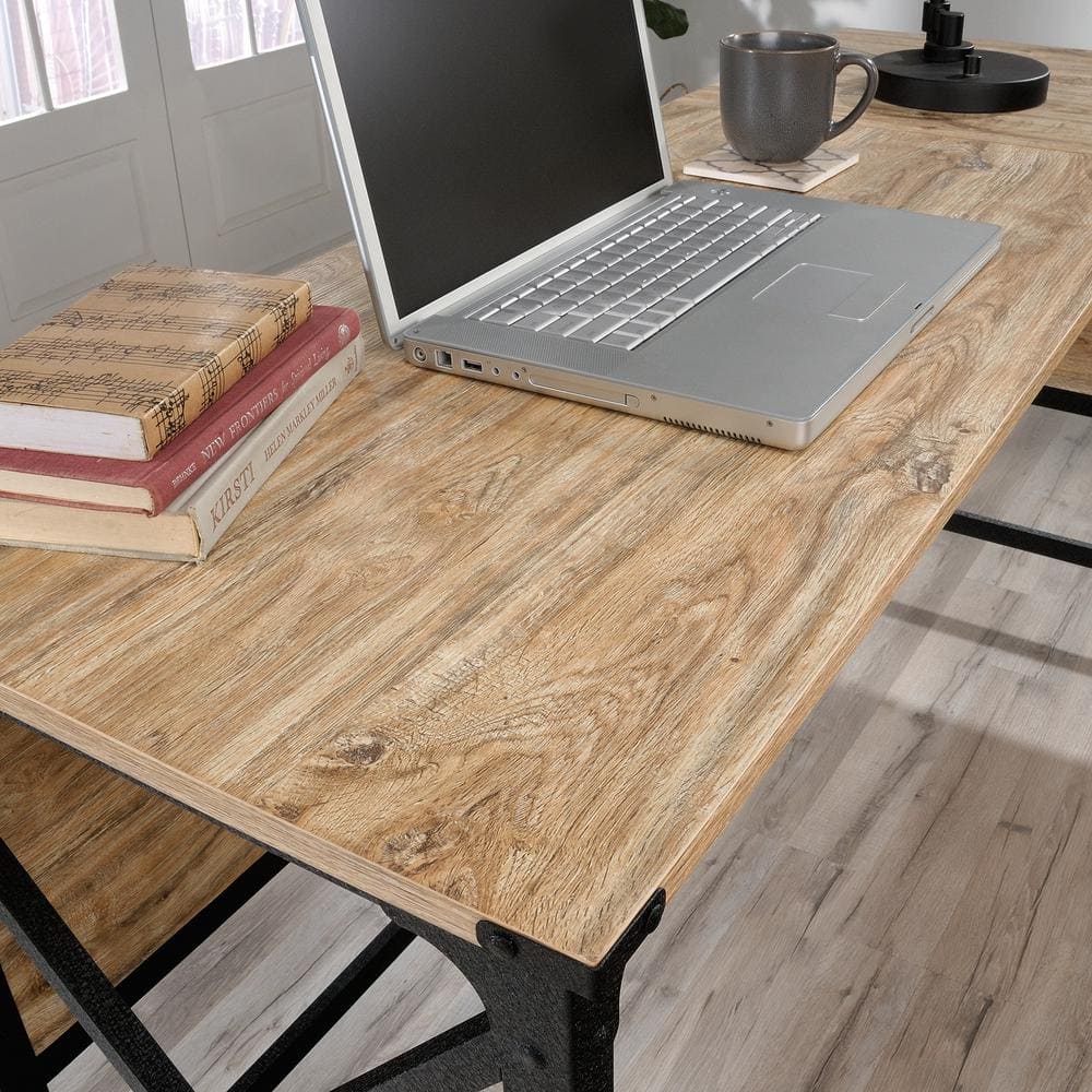 Milled Mesquite L-Shaped Corner Computer Desk with Drawer