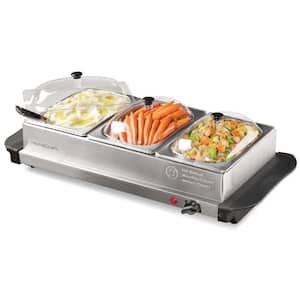 BENTISM 18.9 x 10.2 Electric Food Buffet Server, Buffet Server Food  Warmer 240W, Foldable Warming Tray for Buffet, Electric Food Warm Tray