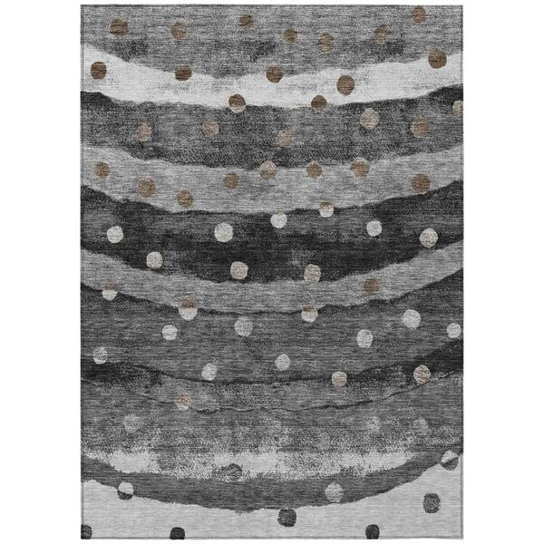 Chantille Machine Washable Indoor/Outdoor Abstract ACN2696 Black 10 ft. x 14 ft. Area Rug