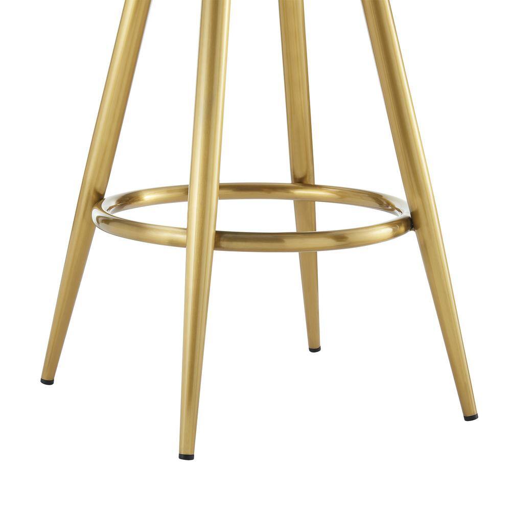 Justin 26" Gray Swivel Counter Stool with Gold Metal Frame