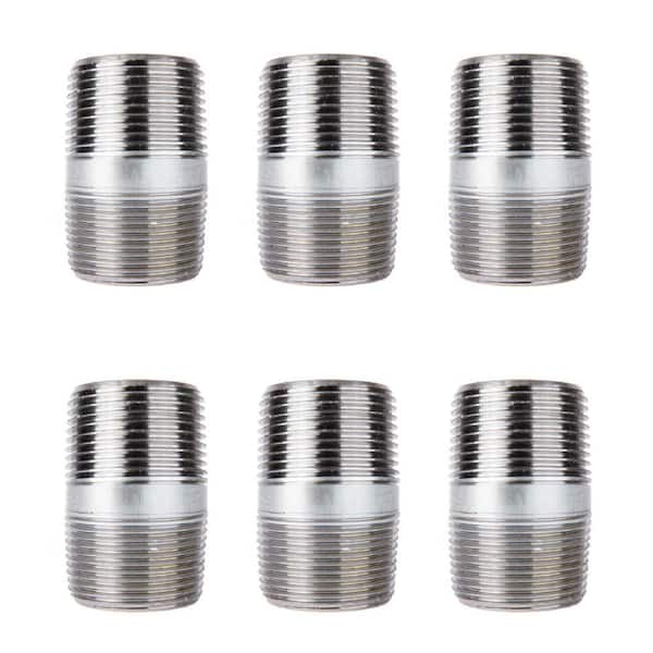 PIPE DECOR 1 in. x 2-1/2 in. Galvanized Steel Nipple (6-Pack)