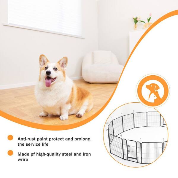 Tatayosi 16-Panels Large Metal Indoor/Outdoor Puppy Pet Fence Dog