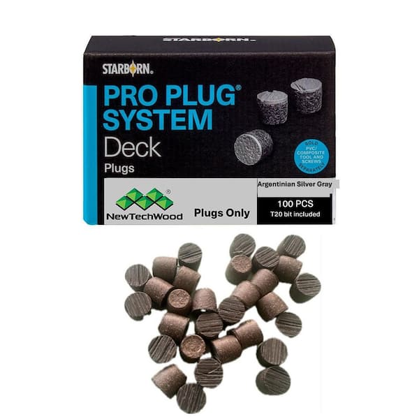 0.25 in. x 0.25 in. Composite Hole Plug Argentinian Silver Gray (100-Piece)
