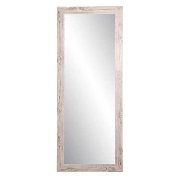 BrandtWorks Medium Farmhouse Cream Wood Grain Farmhouse Rustic Mirror (32 in. H X 65.5 in. W)