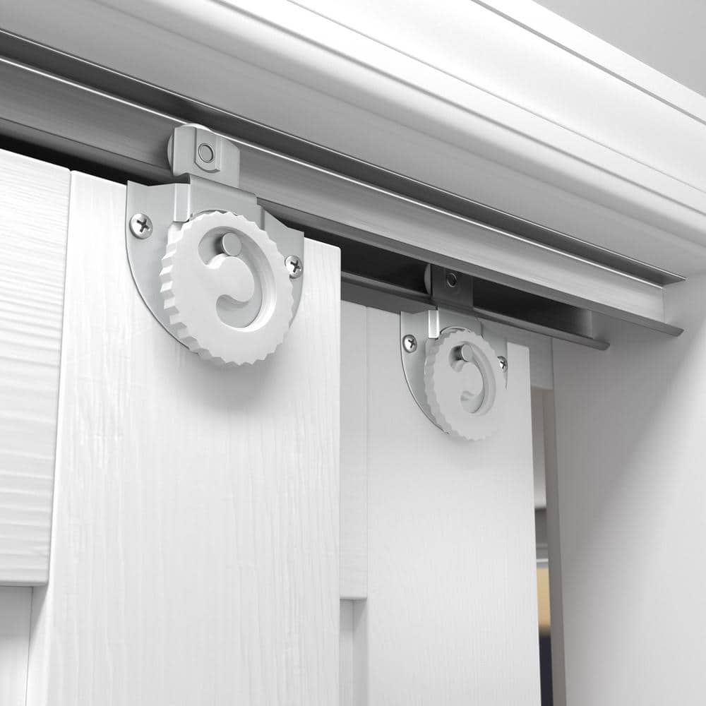 72" Silver Zinc Steel Bypass Door Hardware Kit
