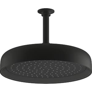 Statement 1-Spray Patterns with 2.5 GPM 10 in. Wall Mount Fixed Shower Head in Matte Black