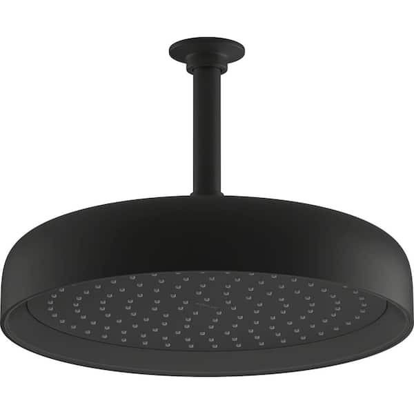KOHLER Statement 1-Spray Patterns with 2.5 GPM 10 in. Wall Mount Fixed Shower Head in Matte Black